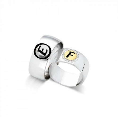 Personilized Couple Rings in Sterling Silver